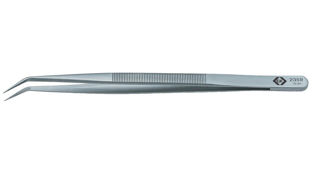 Pincetten Positioneren Roestvast staal Fijn / Gebogen / Gekarteld 150mm
